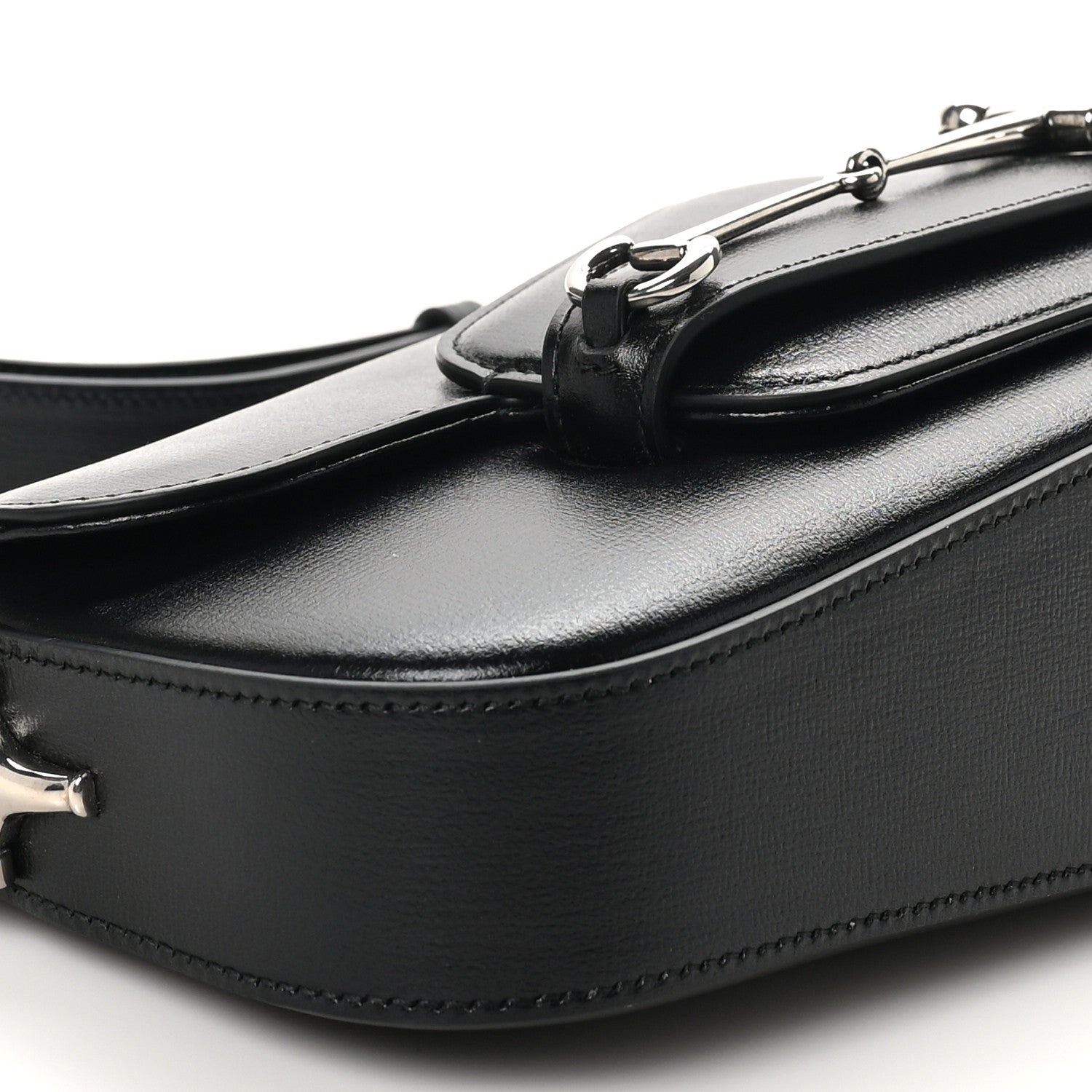 Gucci Demetra Small Horsebit 1955 Asymmetric Shoulder Bag Black 9 of 10