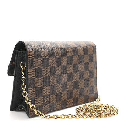 Louis Vuitton Damier Ebene Vavin Chain Wallet Black 3 of 10