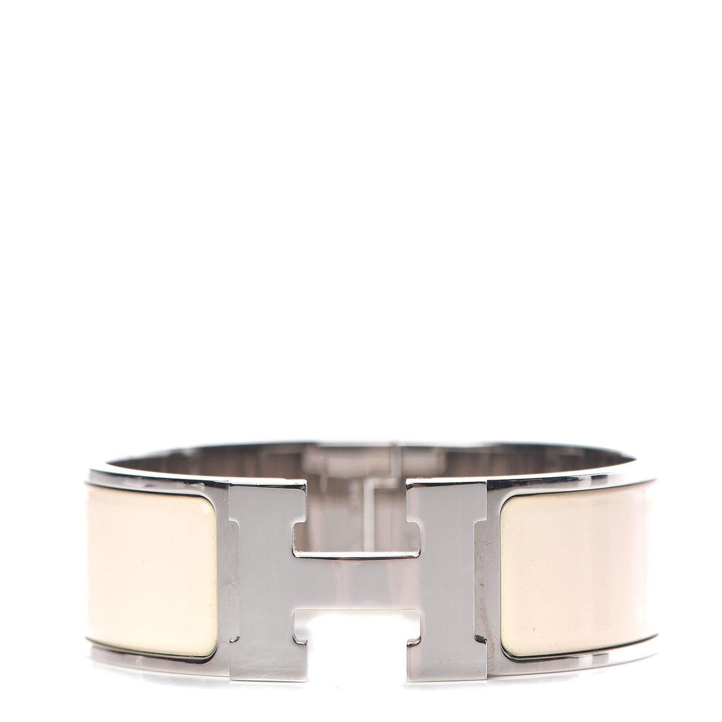 Enamel Wide Clic Clac H Bracelet PM Creme