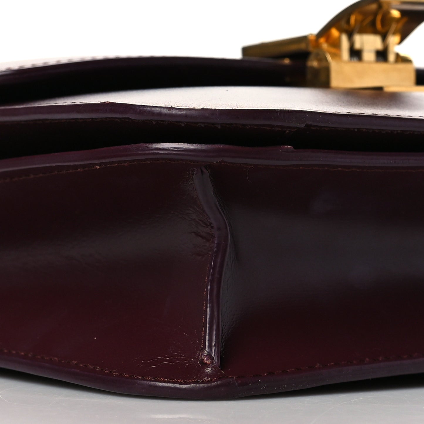 Box Calfskin Teen Classic Box Flap Bag Burgundy