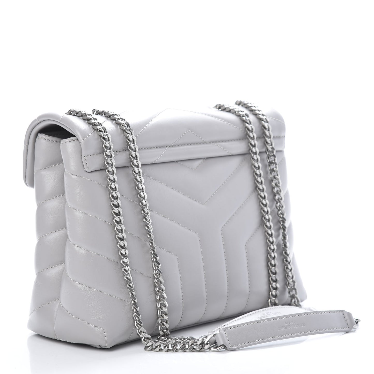 Calfskin Y Quilted Monogram Small Loulou Chain Satchel Granite