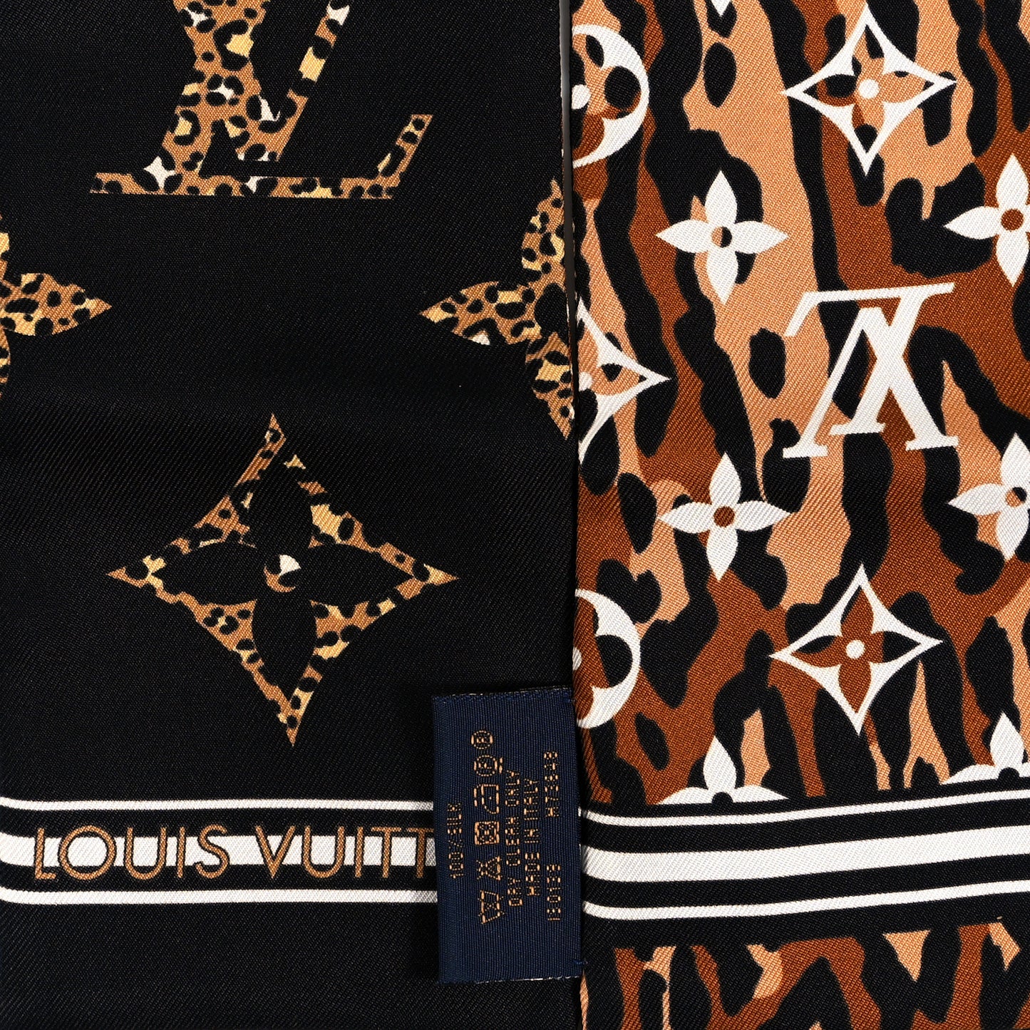 Silk Monogram Giant Jungle Bandeau Black