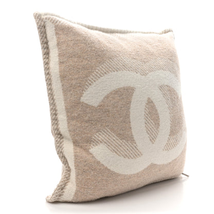 Chanel Merino Wool Cashmere CC Pillow Beige Off White 3 of 5