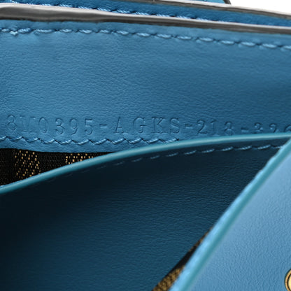 Fendi X SARAH COLEMAN Vitello Liberty Ceylon Micro FF Fish Eye Embossed Tri-Fold Wallet Multicolor Cyber Blue 8 of 8