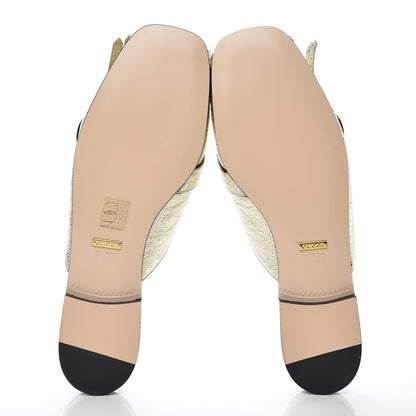 Gucci Galassia Womens GG Marmont Fringe Slippers 40 Platino 9 of 10