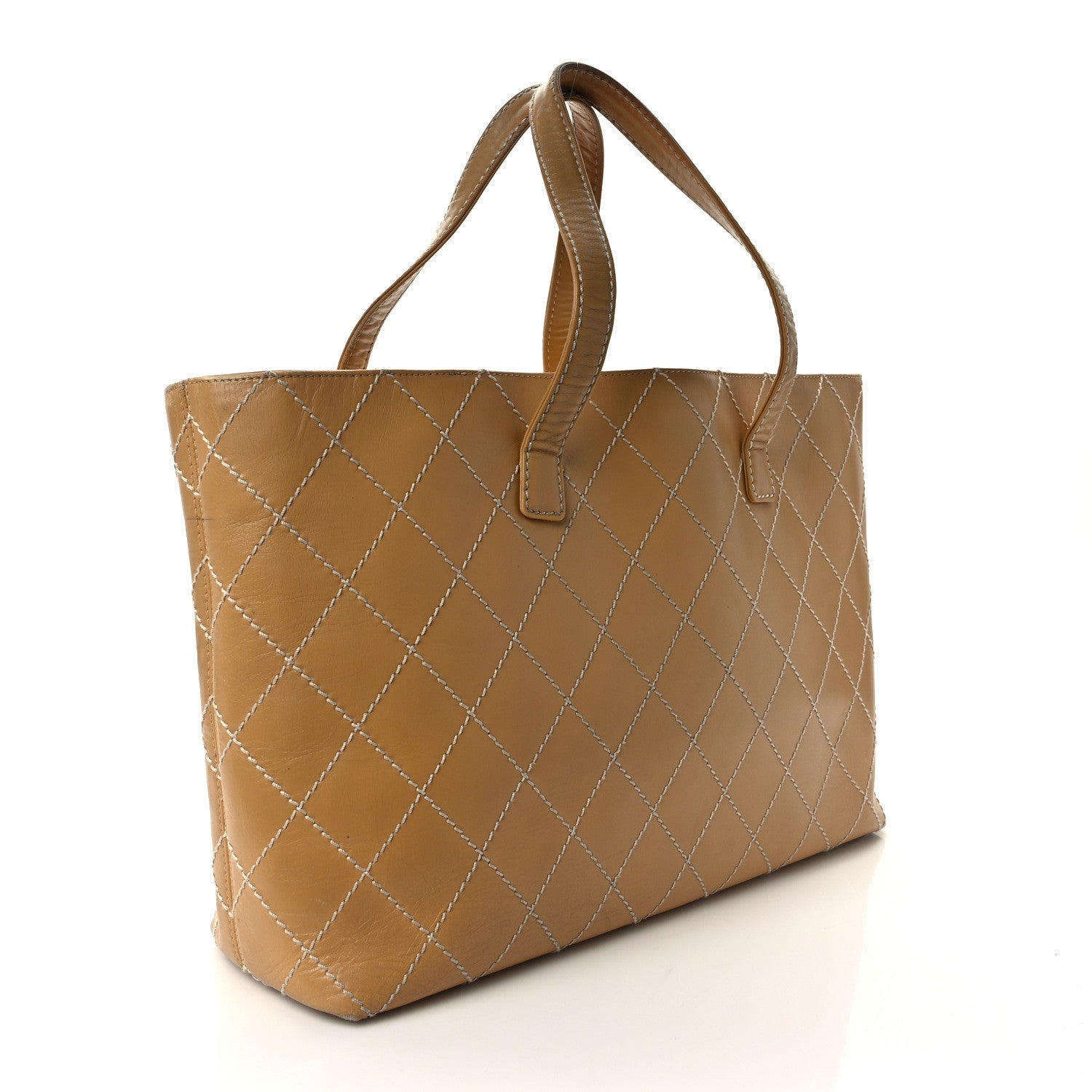 Chanel Calfskin Wild Stitch Large Tote Beige 4 of 11