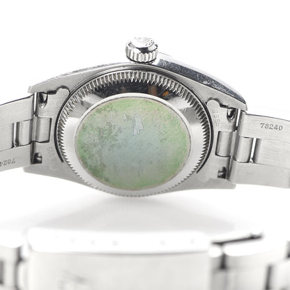 Rolex Stainless Steel 24mm Oyster Perpetual Watch Black 76080 5 of 6