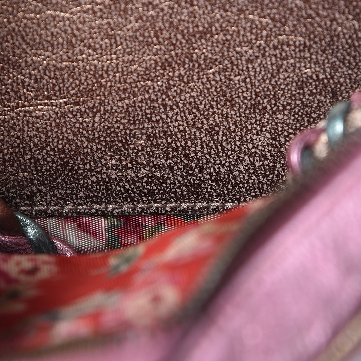 Laminated Nappa Trapuntata Mini Zumi Dome Shoulder Bag Rosa Lago Rame