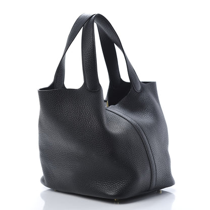 Hermes Taurillon Clemence Picotin Lock 22 MM Black 3 of 10