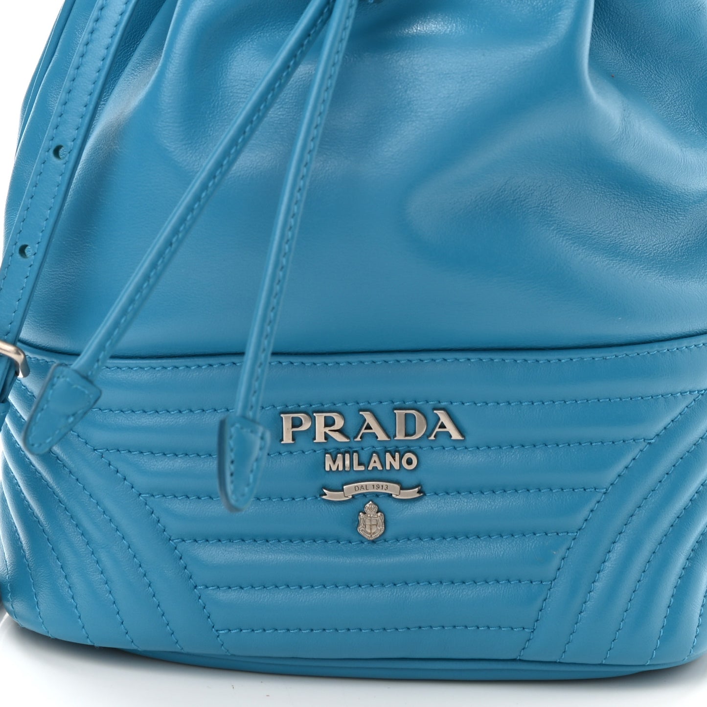 Soft Calfskin Impunture Diagramme Bucket Bag