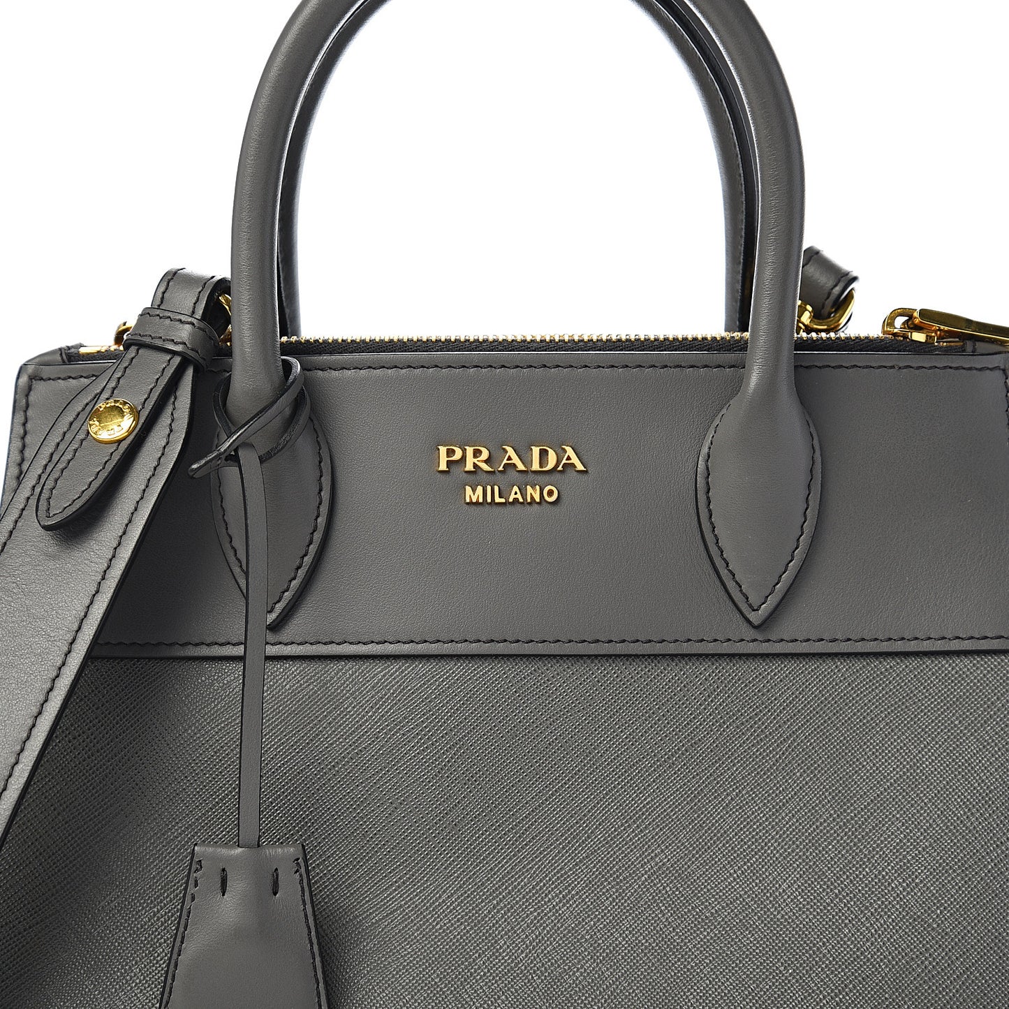 Saffiano City Calfskin Small Paradigme Bag Mercurio
