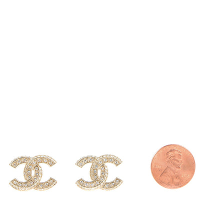 Chanel Crystal CC Earrings Gold 2 of 5