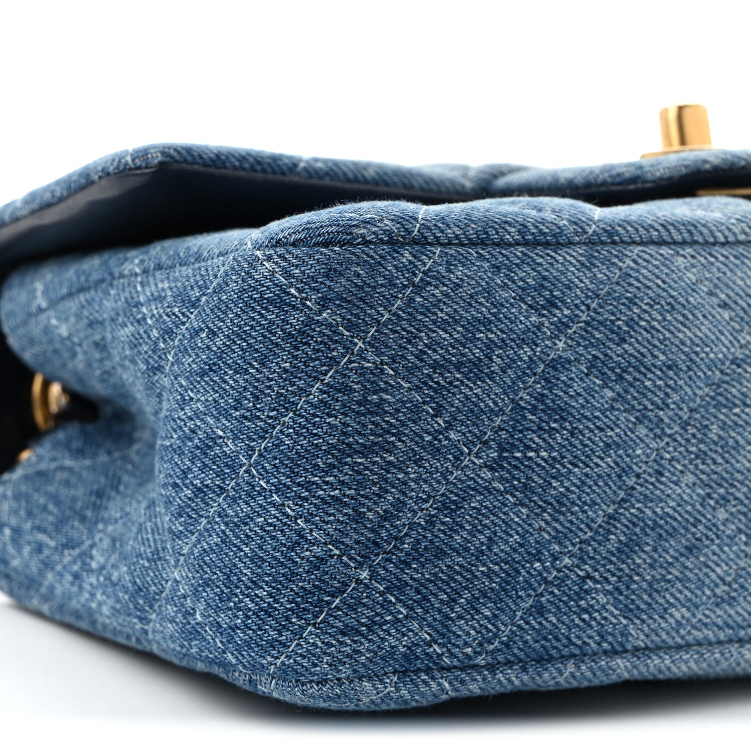 Chanel Washed Denim Quilted Mini Rectangular Flap Blue 9 of 11