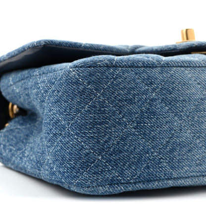 Chanel Washed Denim Quilted Mini Rectangular Flap Blue 9 of 11