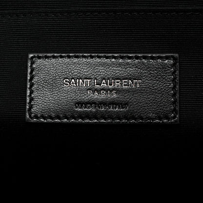 Saint Laurent Calfskin Crocodile Embossed Monogram Document Holder Black 6 of 8