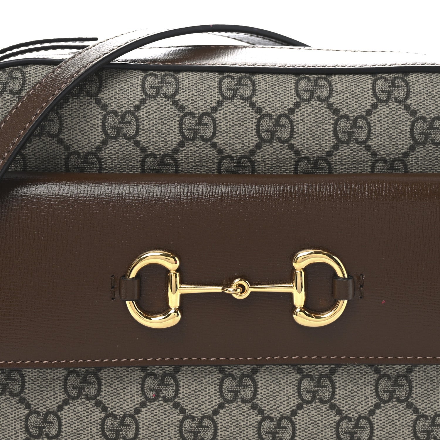 Gucci GG Supreme Monogram Small Horsebit 1955 Shoulder Bag Beige Brown Sugar 17 of 21