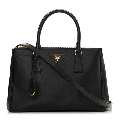 Prada Saffiano Small Galleria Double Zip Tote Black 1 of 35