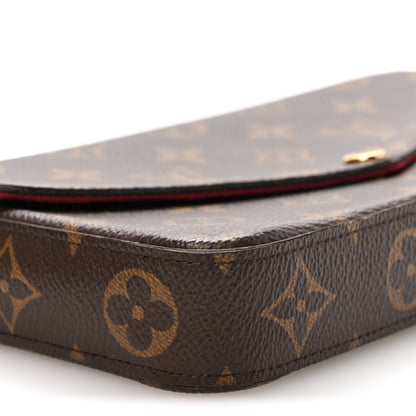 Louis Vuitton Monogram Pochette Felicie Chain Wallet Fuchsia 10 of 13
