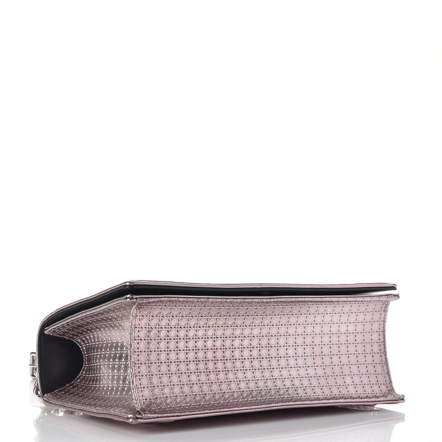 Metallic Patent Micro-Cannage Medium Diorama Flap Bag Pink