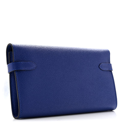 Hermes Epsom Kelly Longue Wallet Bleu Electrique 3 of 9