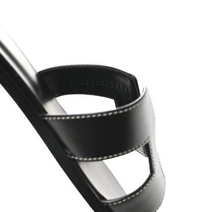 Hermes Box Calfskin Oran Sandals 40 Black 8 of 9