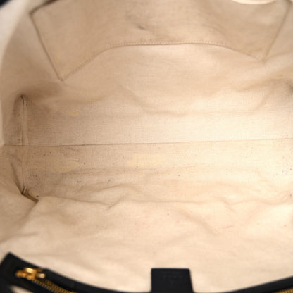 Gucci Straw Lux Calfskin Web Medium Ophidia Shopping Tote Dark Natural Blue 5 of 14