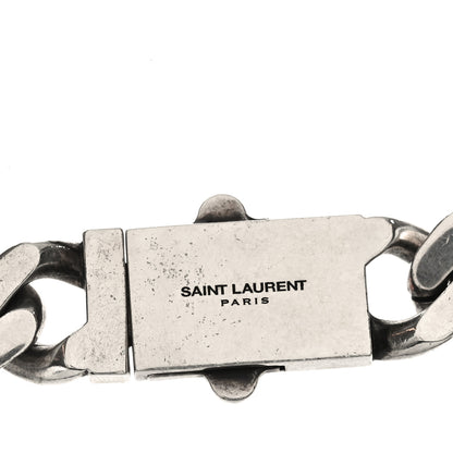 Saint Laurent Metal Curb Chain Necklace Oxidized Silver 4 of 4