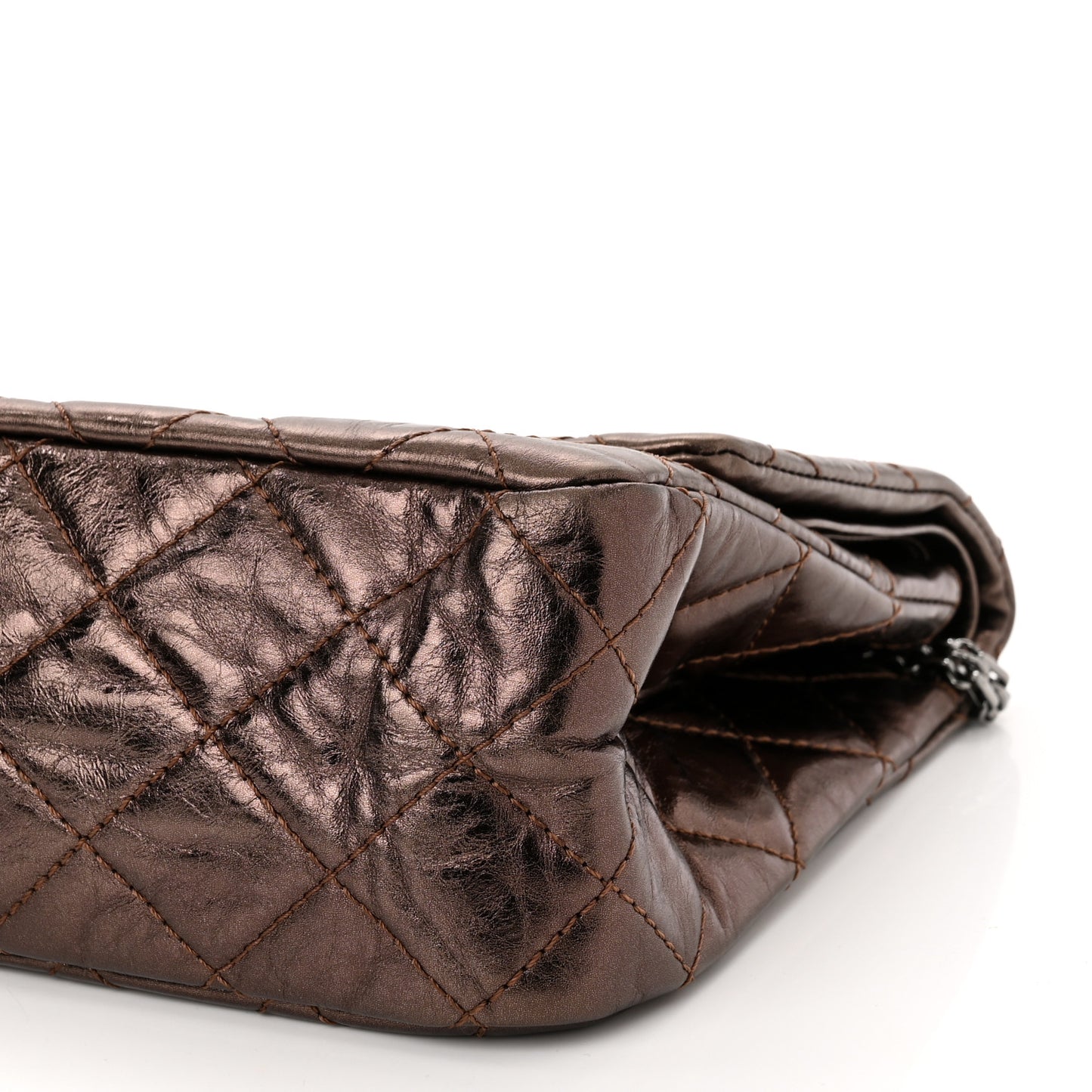 Metallic Aged Calfskin Quilted 2.55 Reissue 227 Flap Bronze