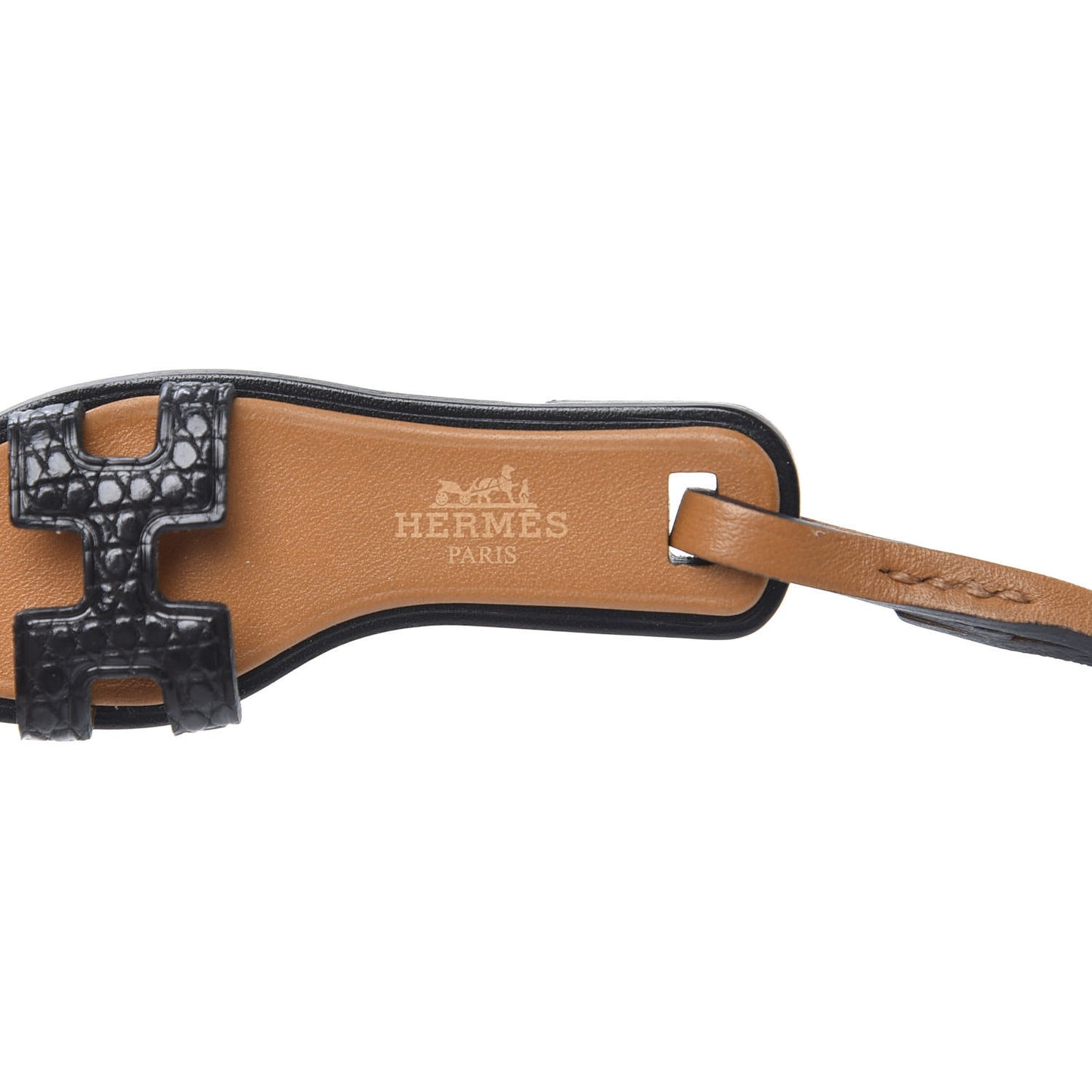 Lizard Butler Calfskin Hunter Oran Nano Bag Charm Black