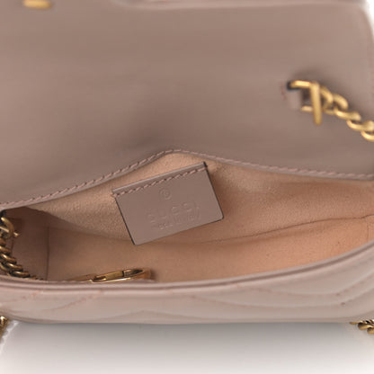 Gucci Calfskin Matelasse Super Mini GG Marmont Shoulder Bag Porcelain Rose 5 of 11