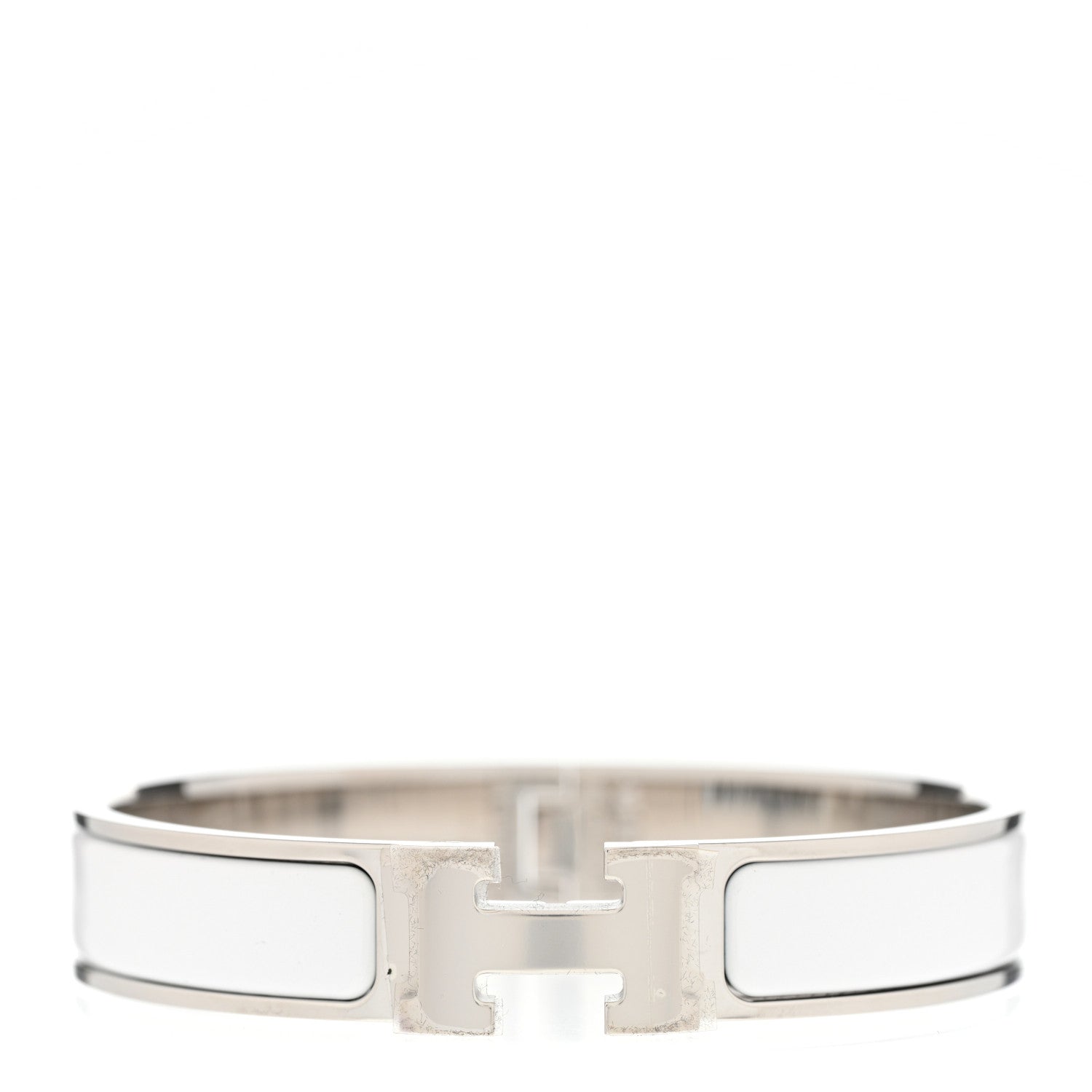 Hermes Enamel Narrow Clic Clac H Bracelet PM White 1 of 5