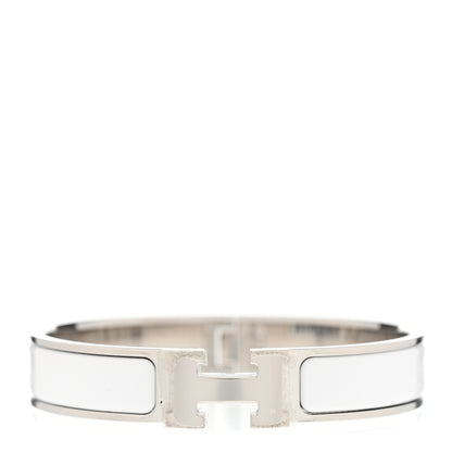 Hermes Enamel Narrow Clic Clac H Bracelet PM White 1 of 5