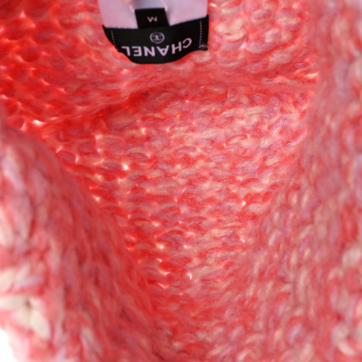 Chanel Cashmere Silk CC Beanie Hat M Pink White Lilac 4 of 5
