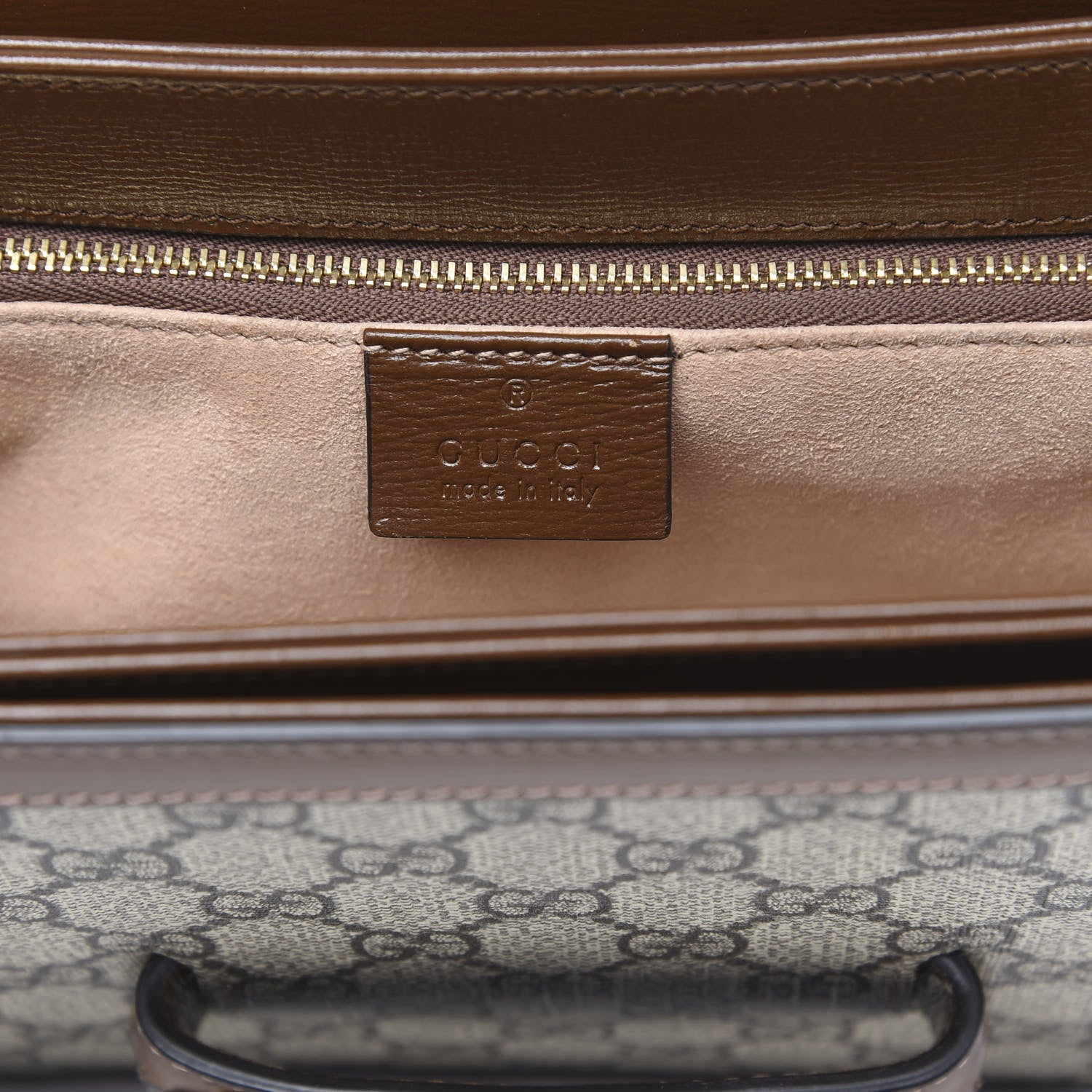 Gucci GG Supreme Monogram Horsebit 1955 Shoulder Bag Beige Brown Sugar 6 of 9