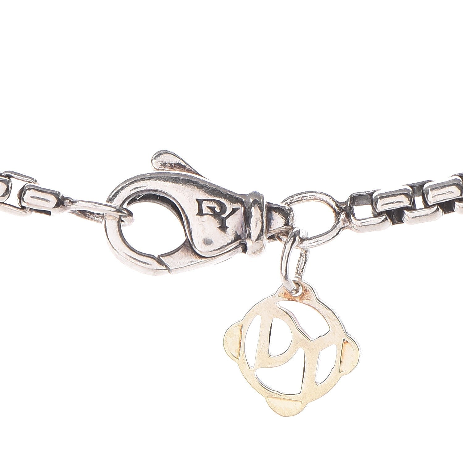 David Yurman Sterling Silver 14K Yellow Gold 2.7mm Small Box Chain Necklace 18" 5 of 6
