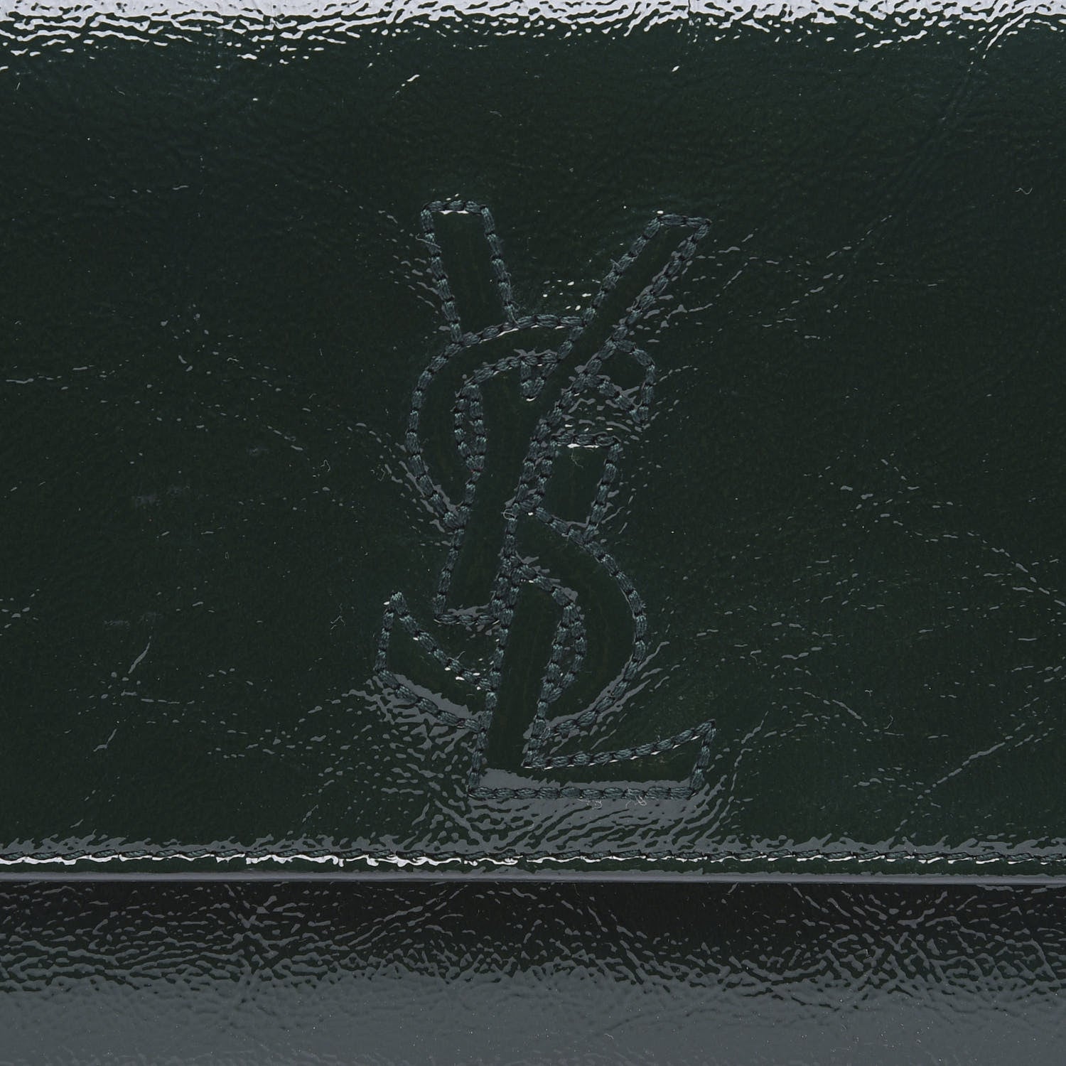 Saint Laurent Textured Patent Belle de Jour Clutch Tartan Green 8 of 8