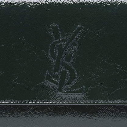 Saint Laurent Textured Patent Belle de Jour Clutch Tartan Green 8 of 8