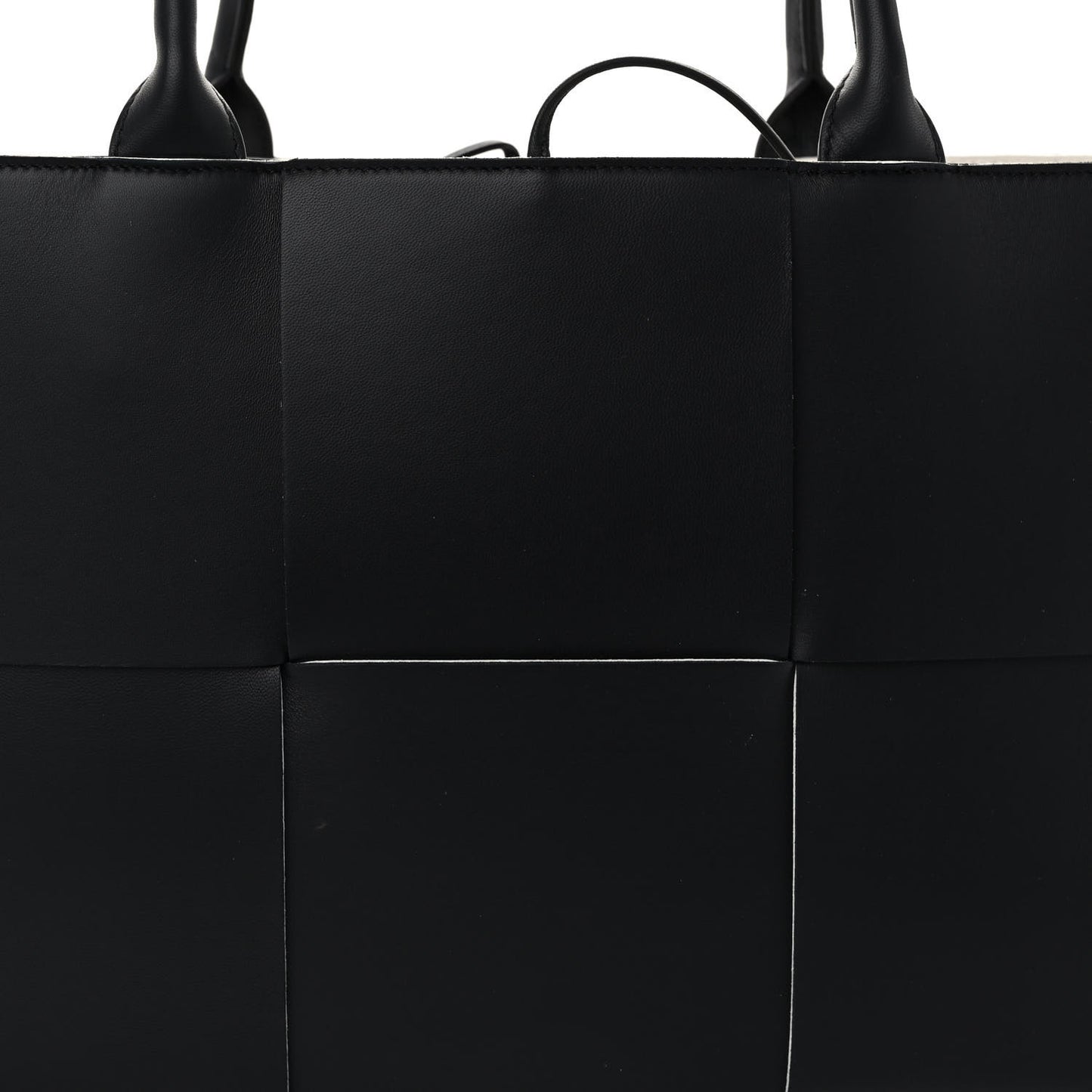 Nappa Maxi Intrecciato Medium Arco Tote Black White