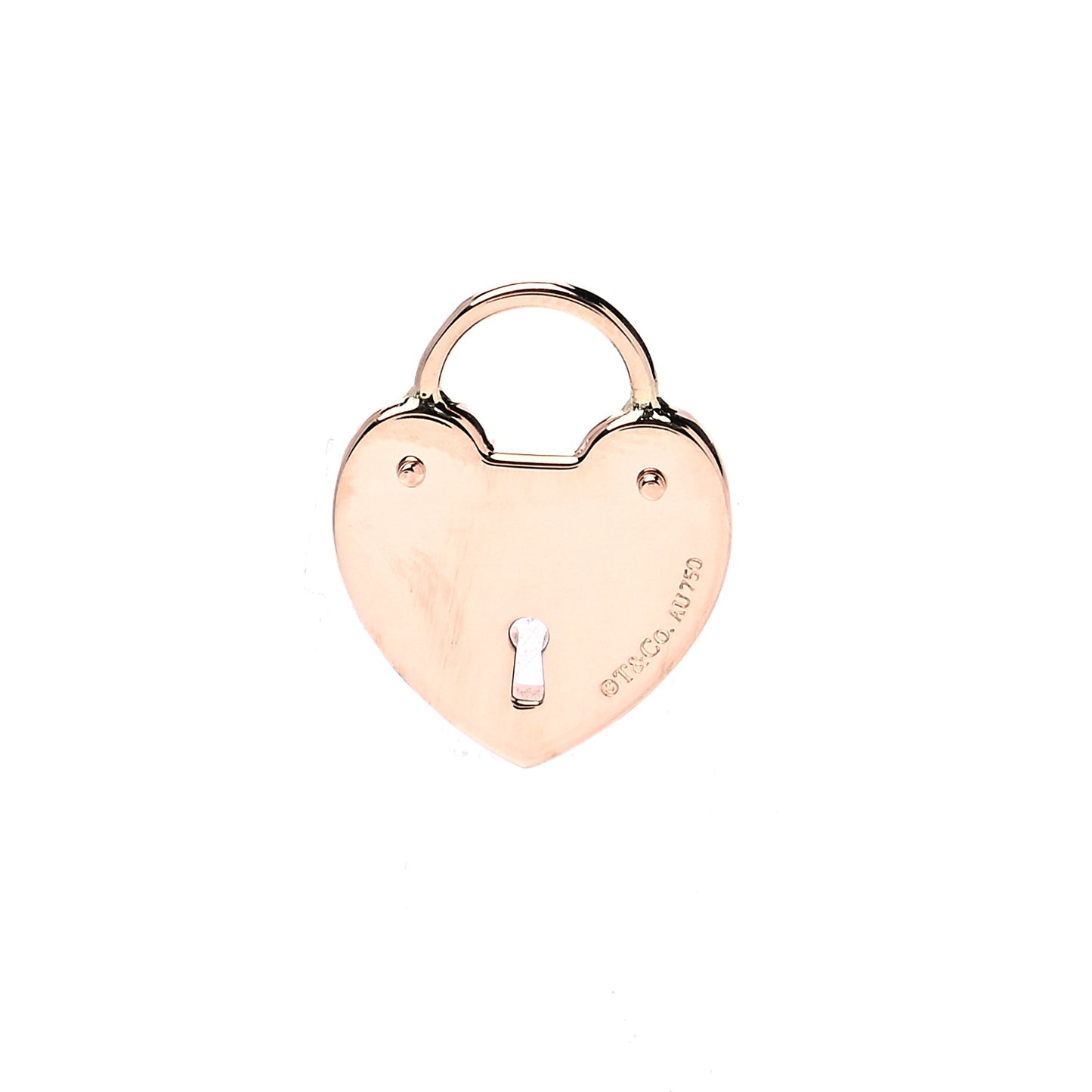 18K Rose Gold Heart Lock Charm