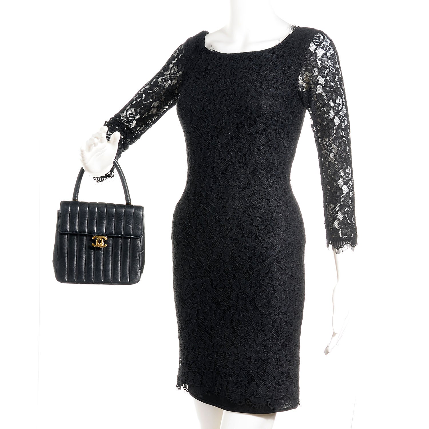 Chanel Lambskin Vertical Quilted Kelly Flap Bag Black 2 of 7