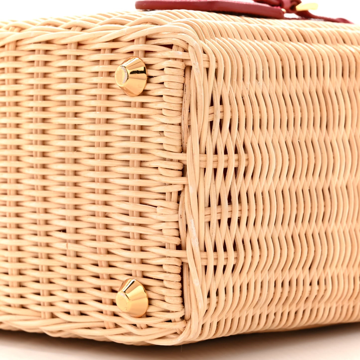 Wicker Canvas Tote Naturale Red