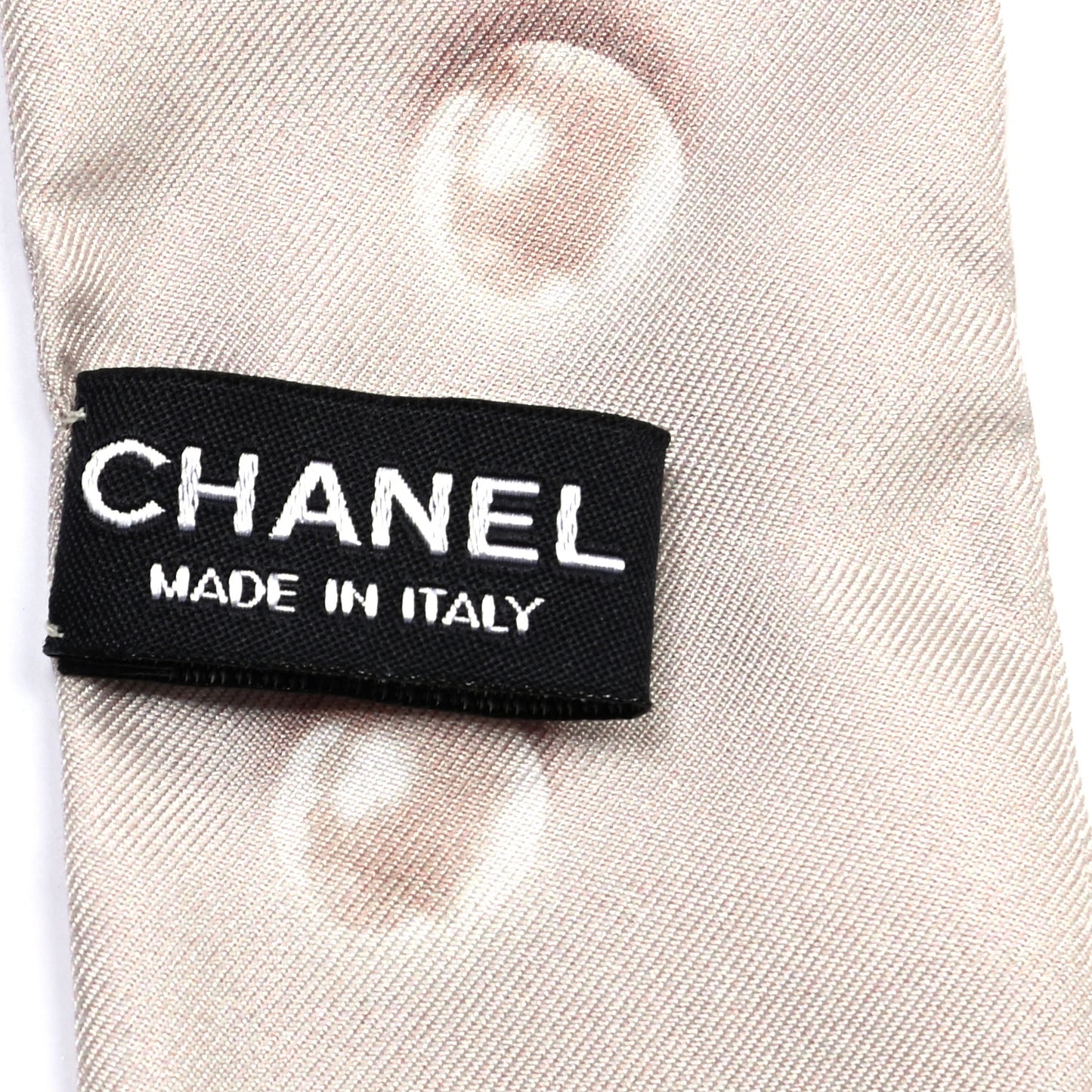 Silk Pearl CC Slim Bandeau Scarf Ivory