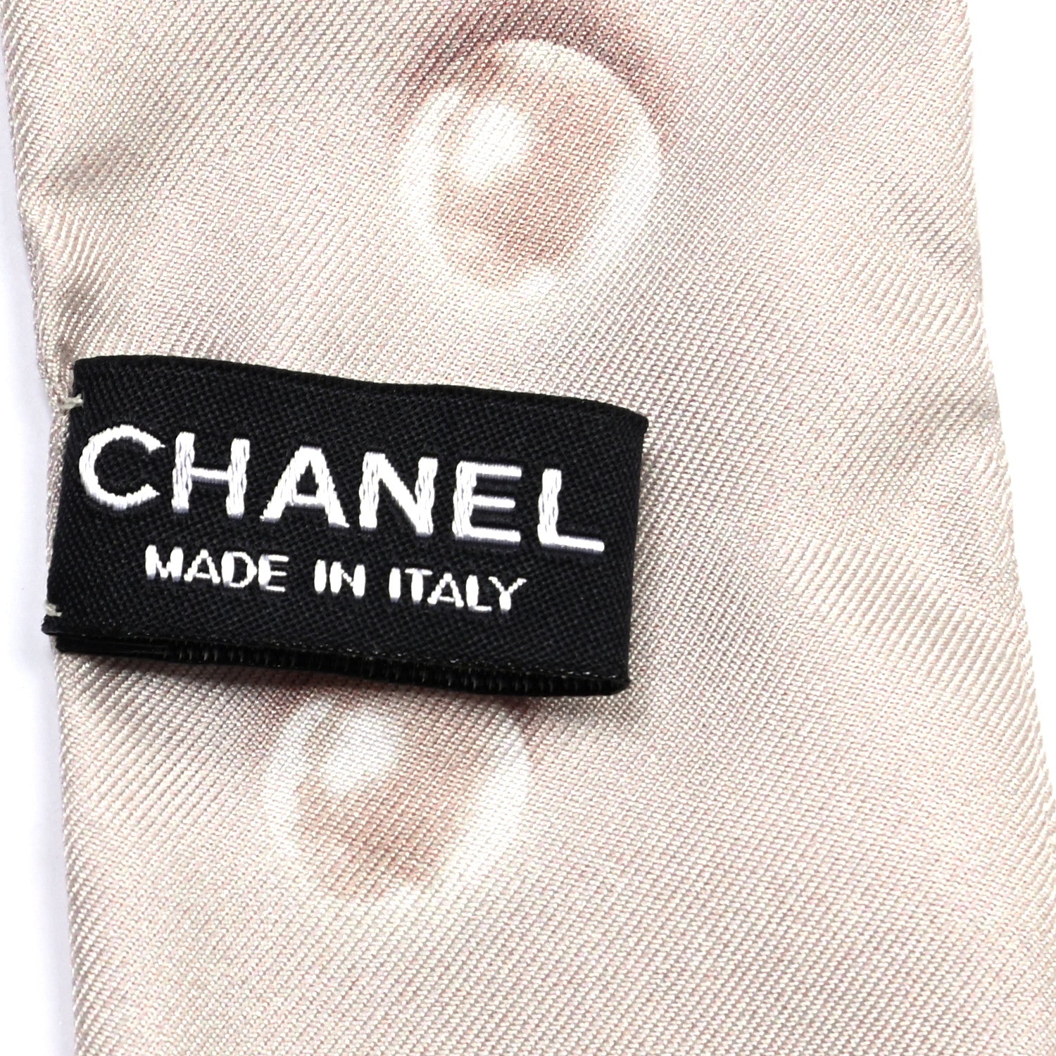 Chanel Silk Pearl CC Slim Bandeau Scarf Ivory 3 of 3
