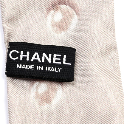 Chanel Silk Pearl CC Slim Bandeau Scarf Ivory 3 of 3