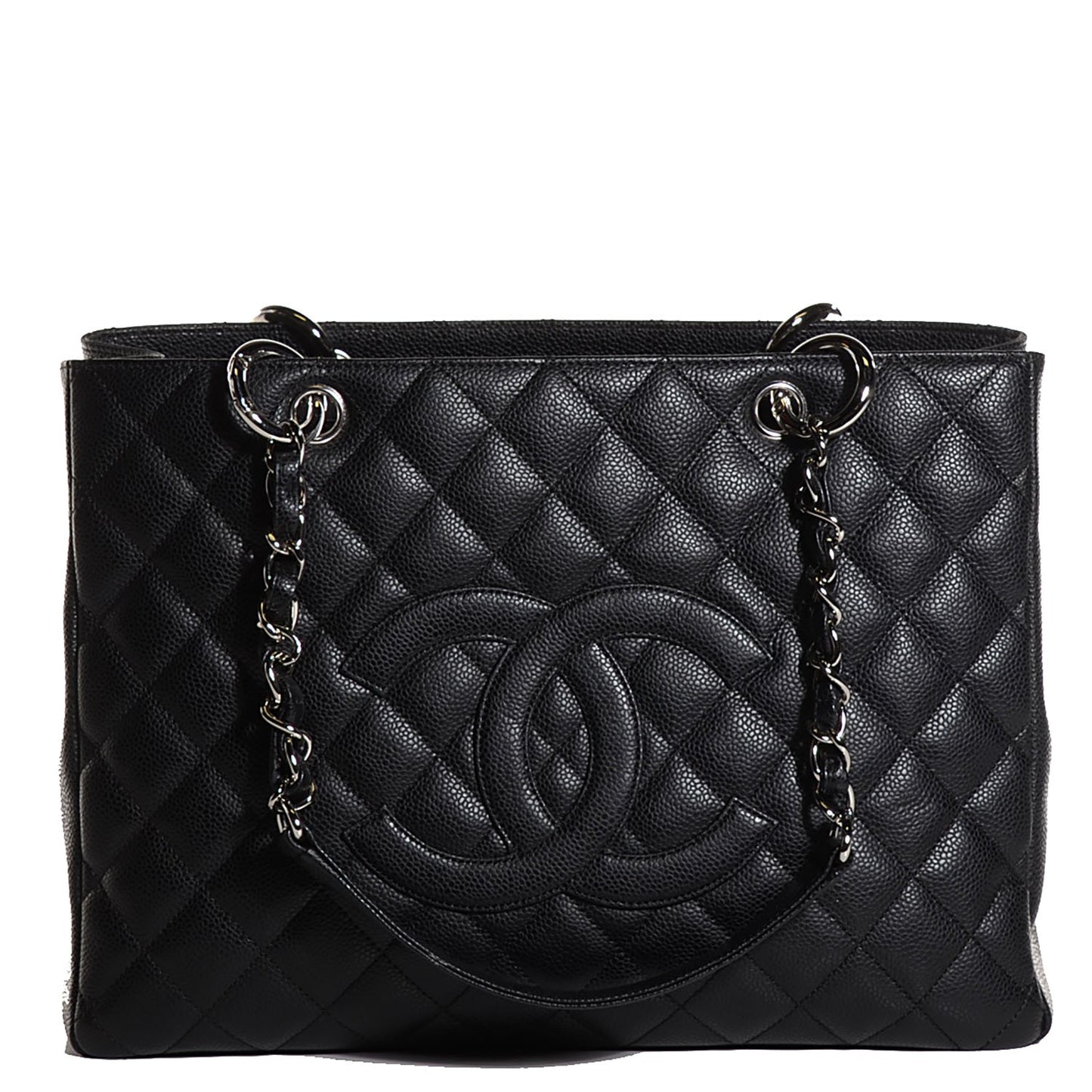 Caviar Quilted Grand Shopping Tote GST Black