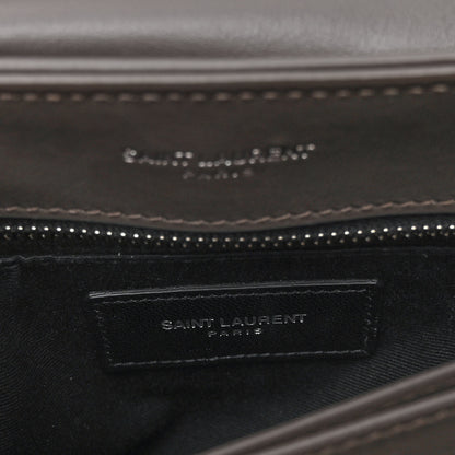 Saint Laurent Calfskin Y Quilted Monogram Toy Loulou Crossbody Bag Grey Kaki 6 of 10
