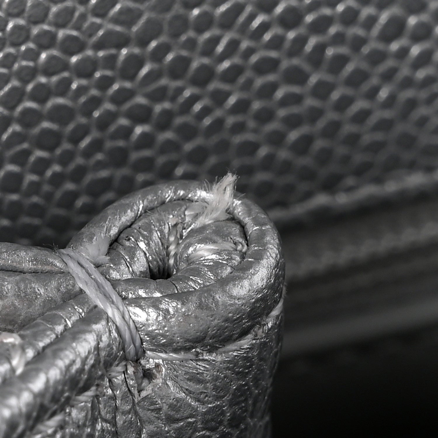 Chanel Metallic Caviar Quilted Mini Coco Handle Flap Silvery 11 of 12