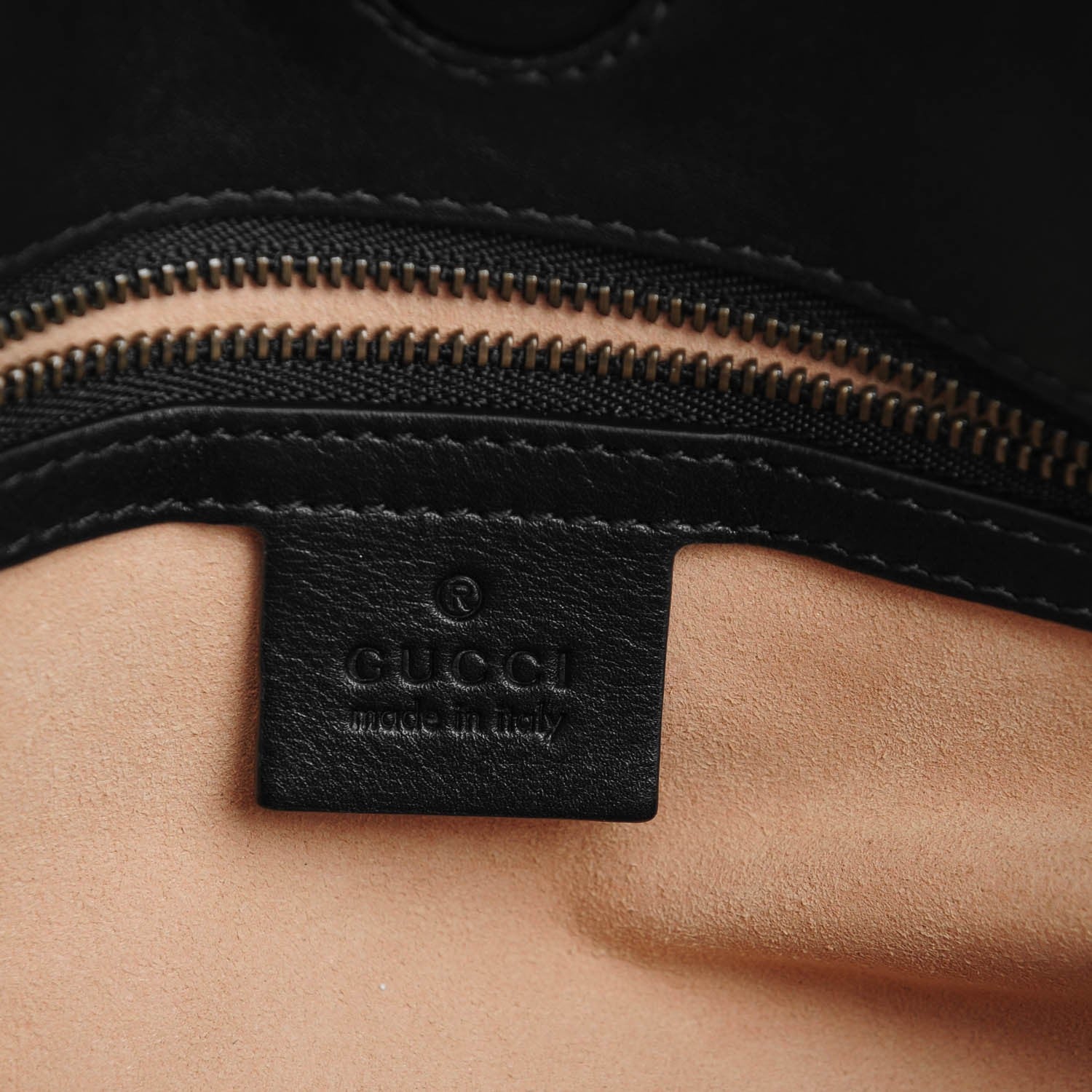 Gucci Calfskin Matelasse Medium GG Marmont Open Top Shoulder Bag Black 6 of 7