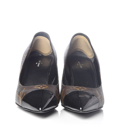 Louis Vuitton Monogram Cherie Pumps 38.5 Black 2 of 7