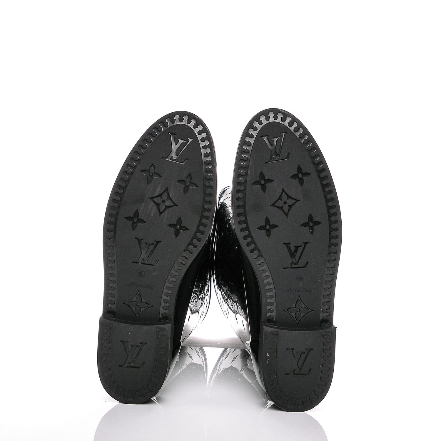 Louis Vuitton Rubber Embossed Monogram Drops High Rain Boots 39 Black 5 of 7